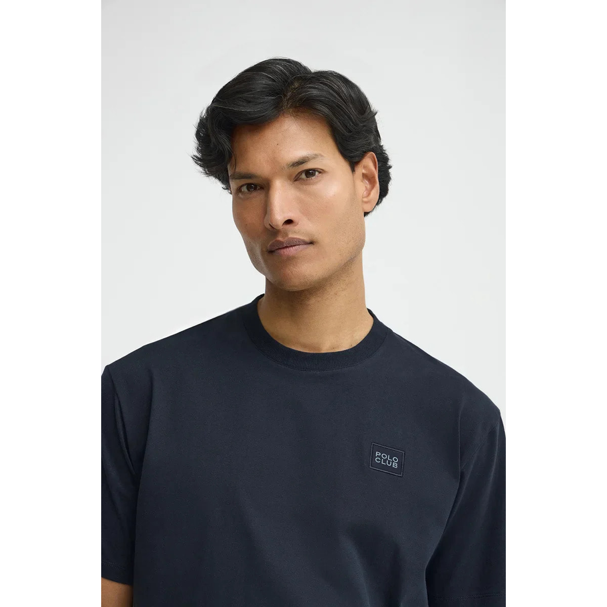 Camiseta azul marino de corte holgado con parche Polo Club