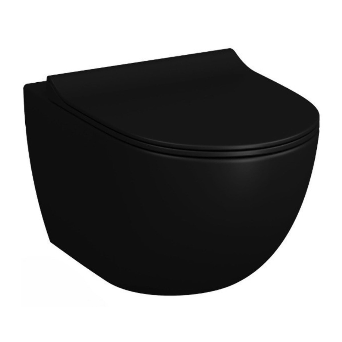 Pack WC bâti-autoportant + WC Infinitio noir mat sans bride et fixations invisibles + Abattant softclose + Plaque noir mat
