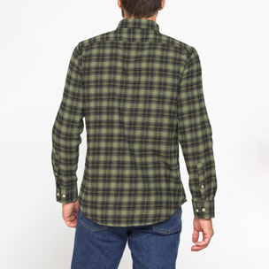 CAMICIA FANTASIA TINTO FILO IN FLANELLA LEGGERA