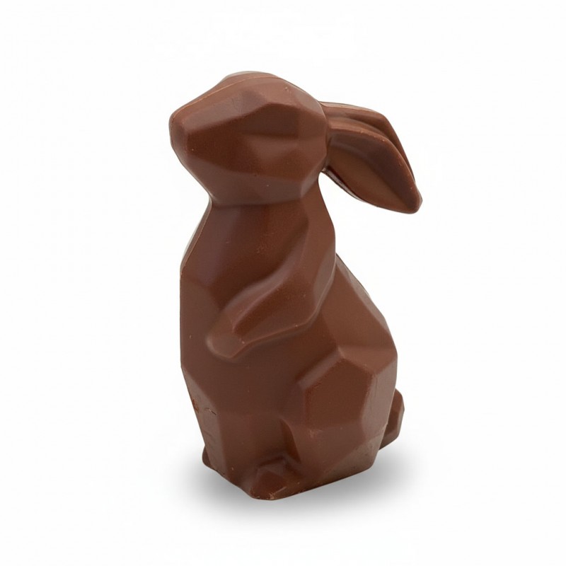 Lapin chocolat Noir 70% - Pâques - garnis de friture - 75g Bio
