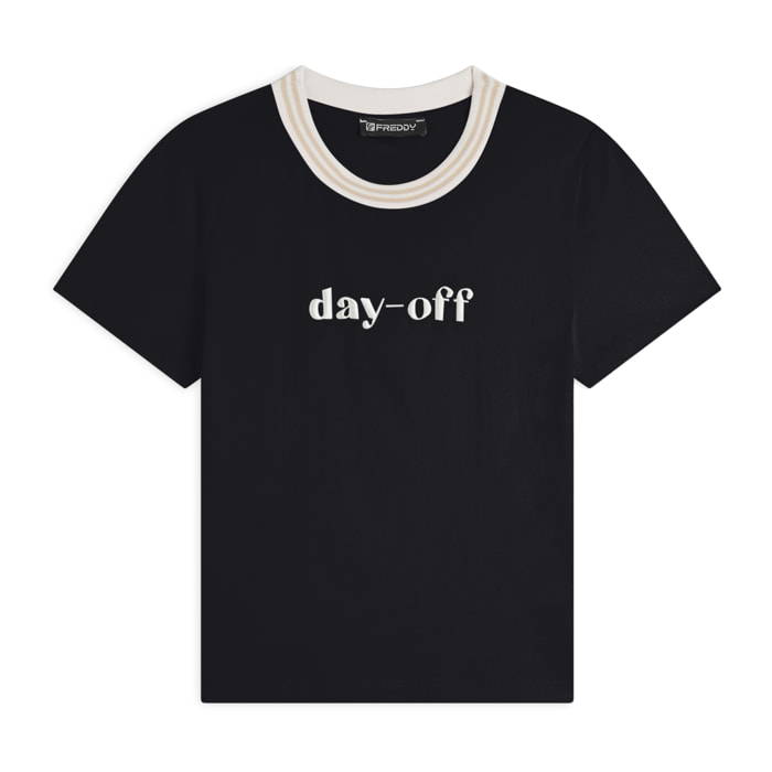 T-shirt girocollo donna slim fit in jersey elasticizzato