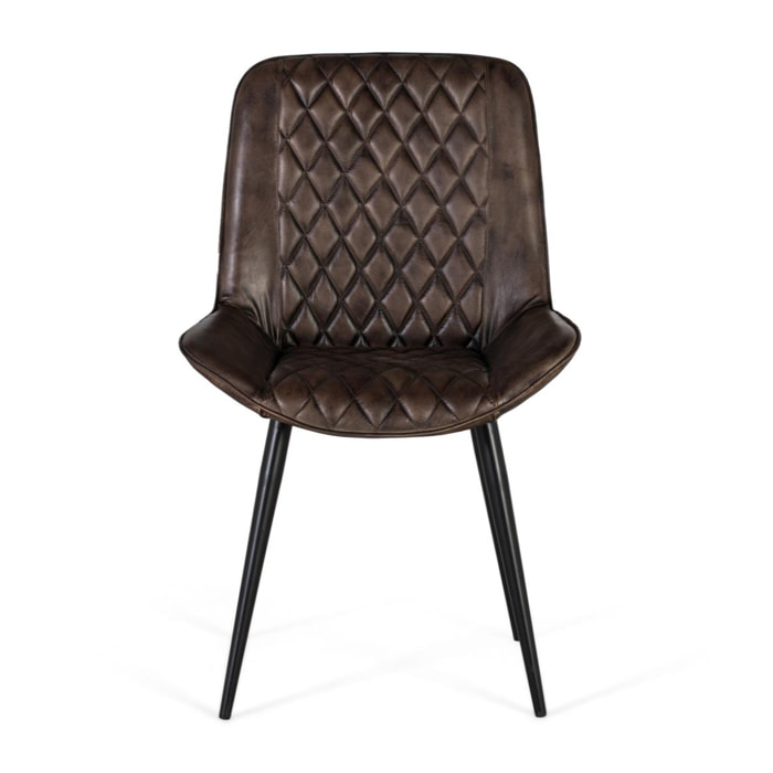 Silla de Piel 53 Cm Estilo Moderno Clásico