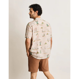 Camisa Manga Corta Beige - Tennessee