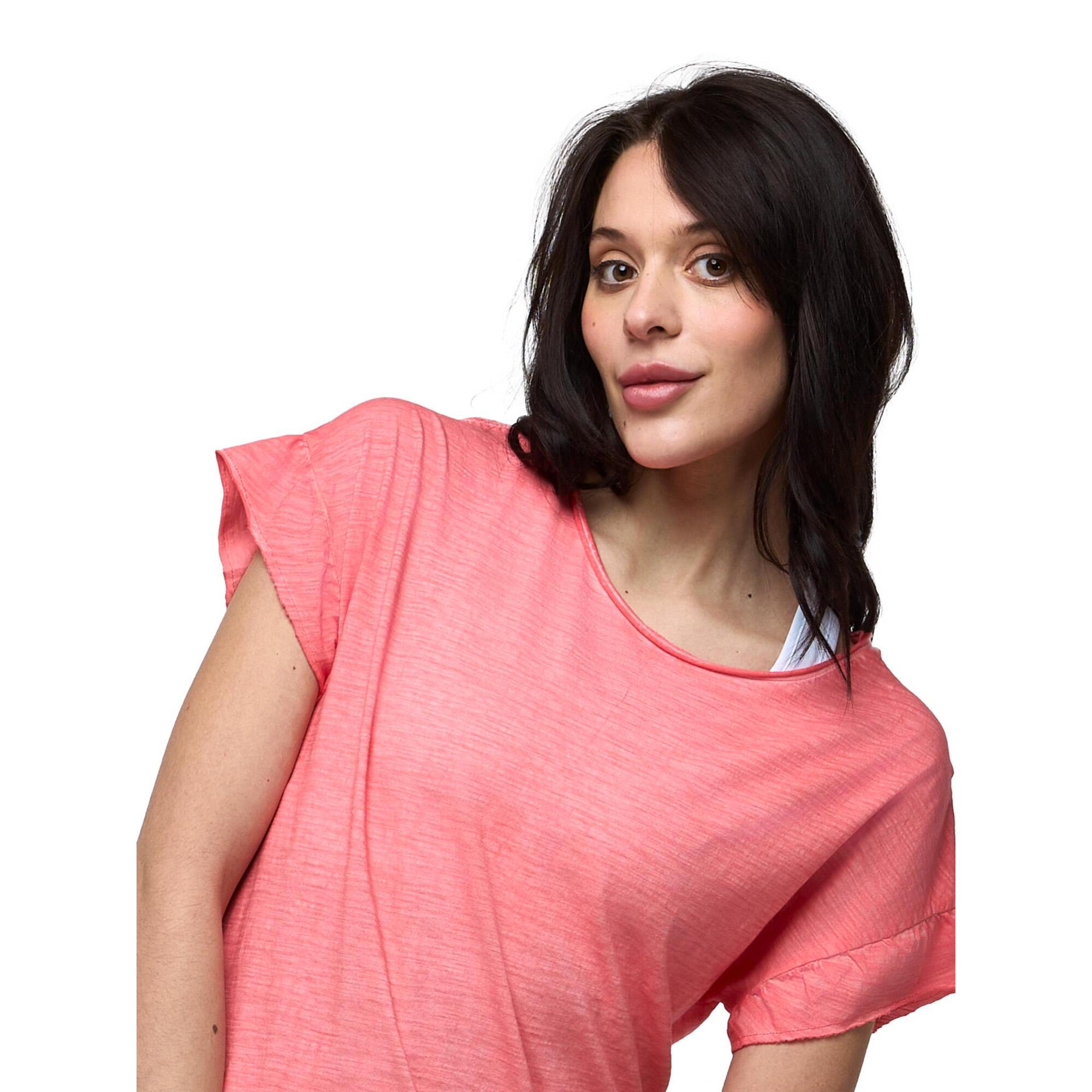 T-shirt Leone 1947 Apparel con rouches tie-dye. Look fresco vivace.