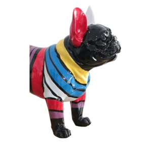 Statue chien multicolore en résine H41cm - ILAN