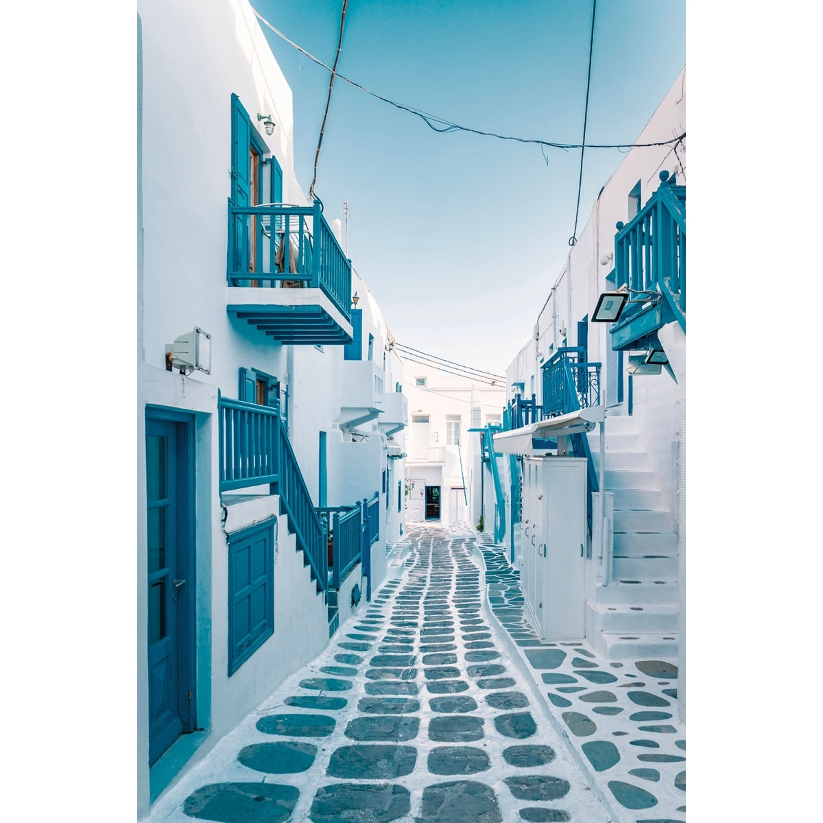 Tableau rue bleue santorin Tableau plexiglas