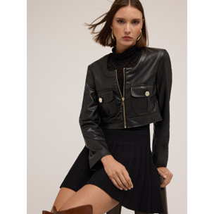 Motivi - Chaqueta corta en tejido revestido - Negro