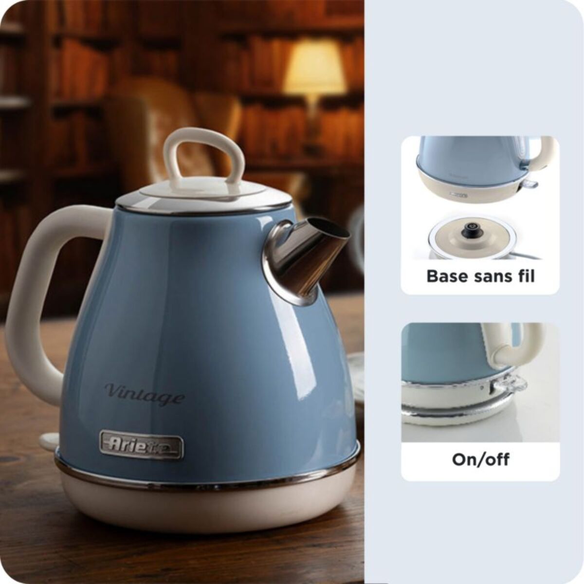 Bouilloire ARIETE vintage bleue