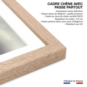 Affiche paysage désert du ténéré Affiche + cadre en bois - Chêne