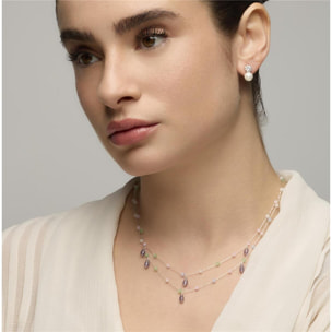 Pendientes acabado plata y Perla Blanca