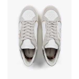 Sneakers con Dettagli Effetto Serpente e Pelle