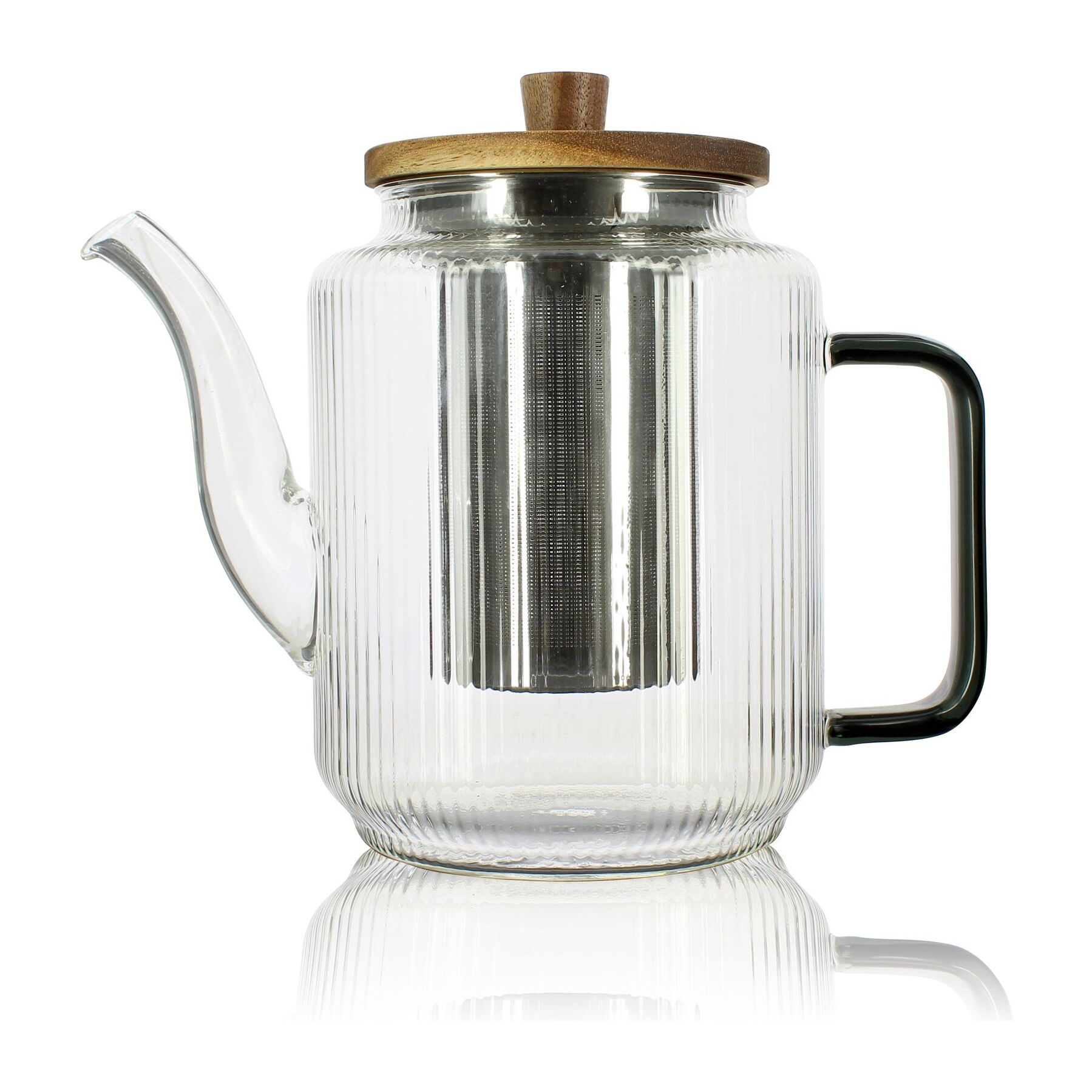 Théière en verre et anse graphite 1,2L KARL