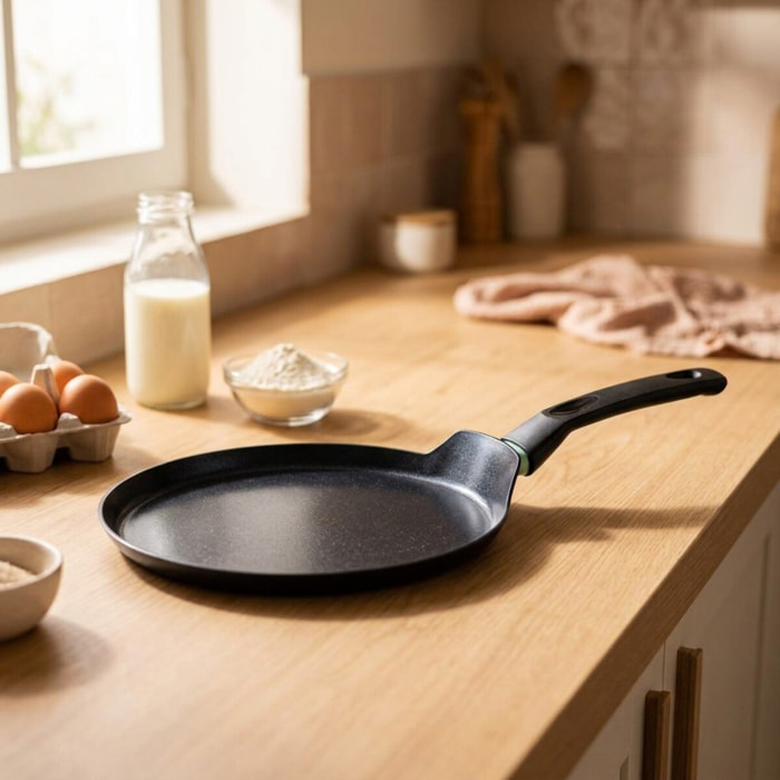 Crêpière 26 cm aluminium revêtement céramique antiadhésif sans PFAS Fackelmann Brandao