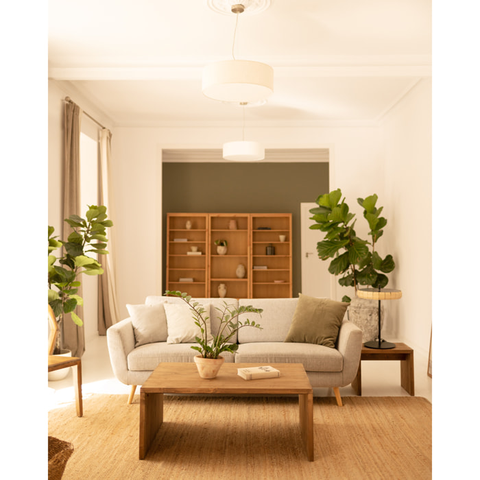 Table basse en bois massif ton chêne foncé de 110x45x74cm Hauteur: 45 Longueur: 110 Largeur: 74