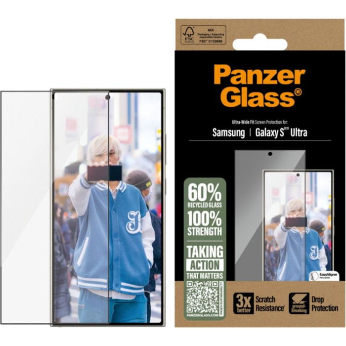 Protège écran PANZERGLASS Samsung Galaxy S25 Ultra Verre trempé
