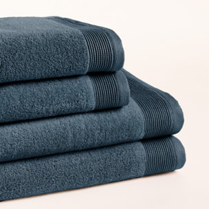 Lot de 4 serviettes Harmony Denim - Zero Twist - 600 grammes