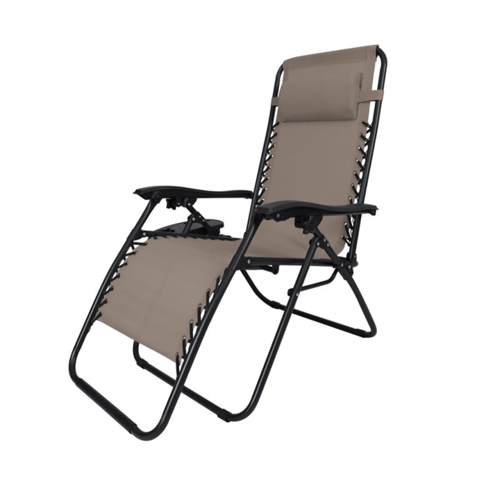 Fauteuil de jardin relax zéro gravité "Sintra" - Taupe