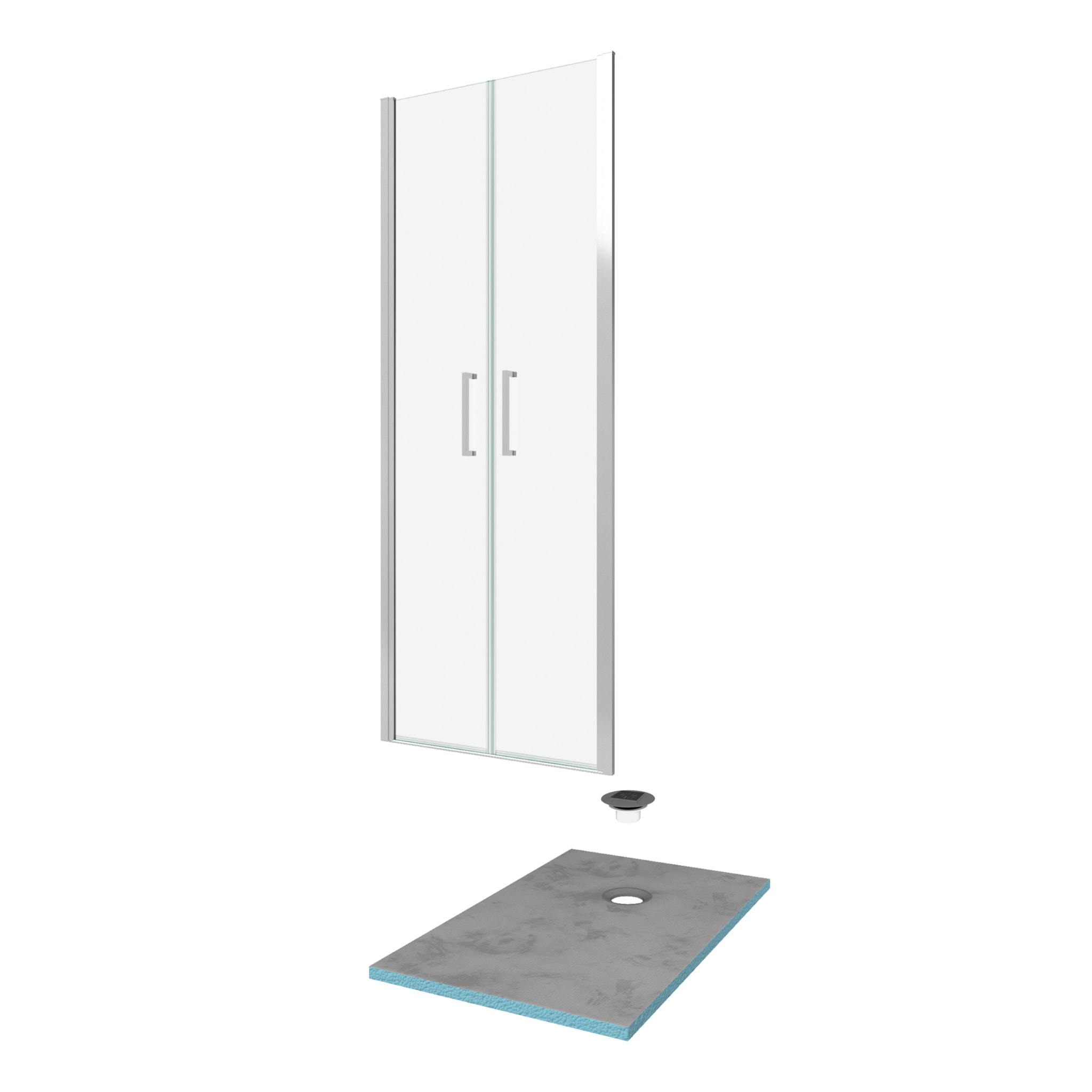 Pack Paroi de douche 90x200 cm + RECEVEUR DE DOUCHE A CARRELER 90x140 RECOUPABLE
