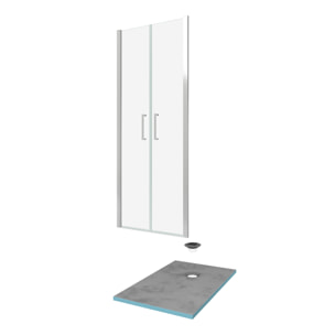 Pack Paroi de douche 90x200 cm + RECEVEUR DE DOUCHE A CARRELER 90x140 RECOUPABLE