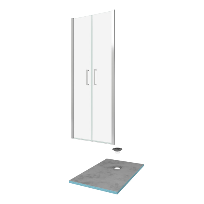 Pack Paroi de douche 90x200 cm + RECEVEUR DE DOUCHE A CARRELER 90x140 RECOUPABLE