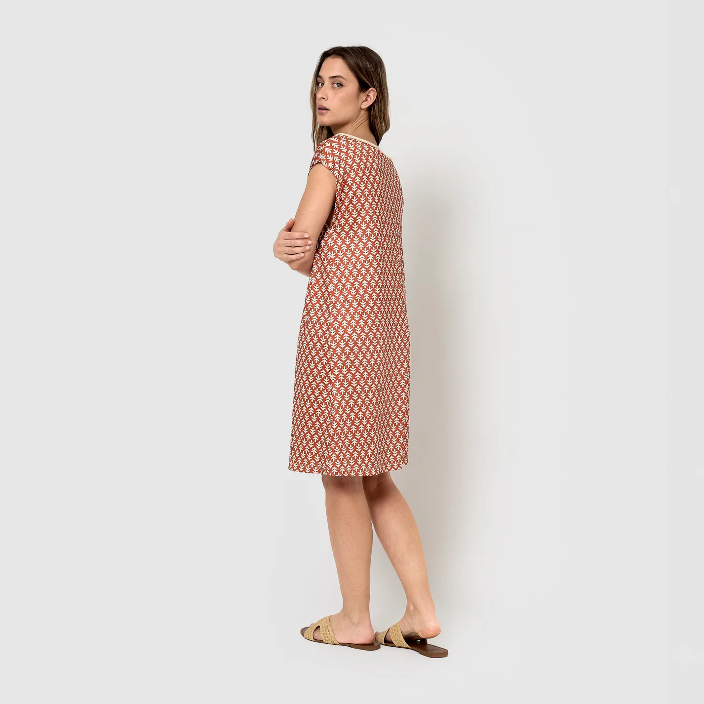 Vestido corto soft raga teja