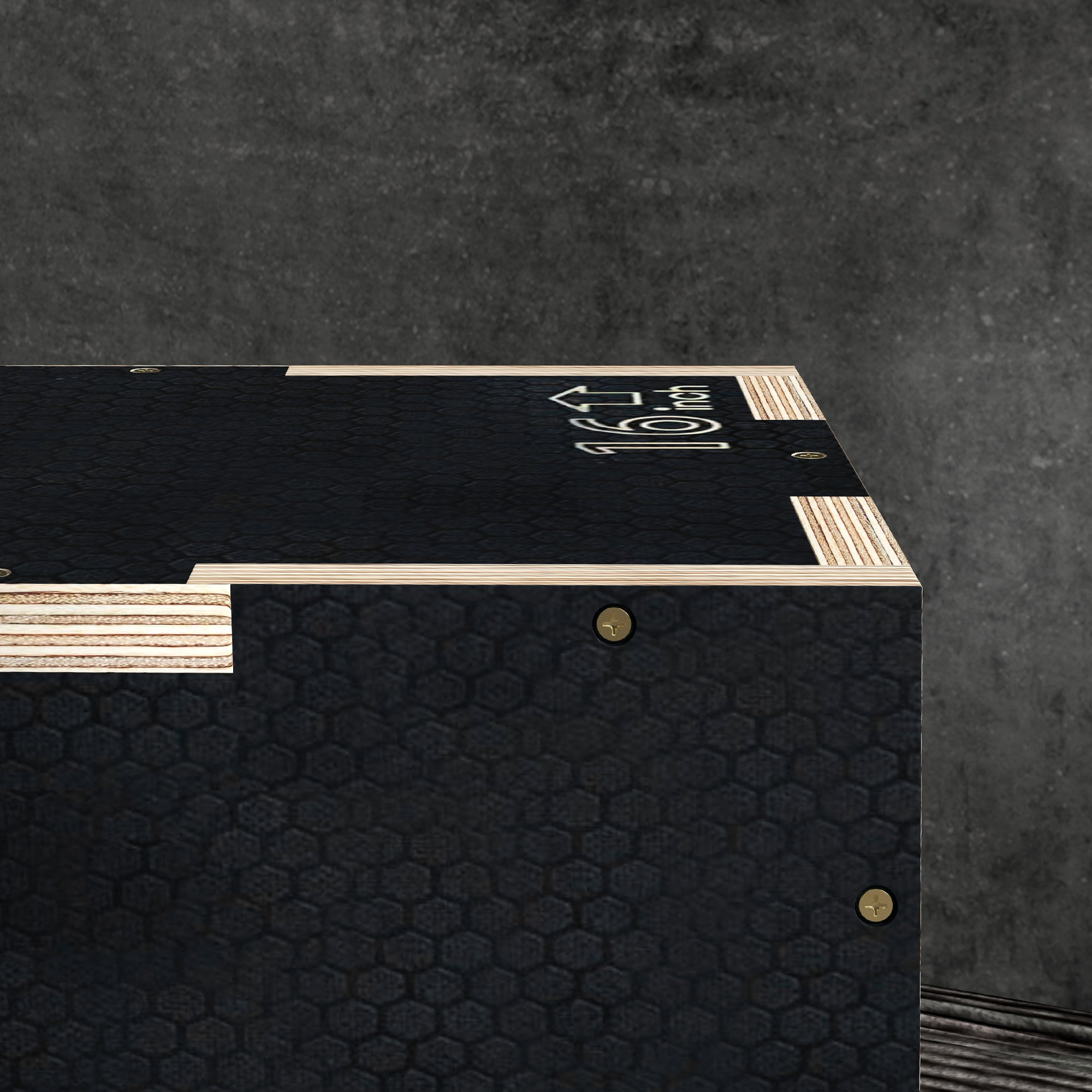 Cajón Pliométrico Caja Pliométrica con 3 Alturas Diferentes Entrenamiento de Fuerza en Casa Oficina Gimnasia CrossFit Carga 120 kg 40,5x35,5x30,5 cm Negro