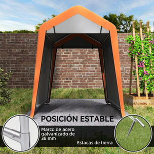 Outsunny Carpa Garaje Portátil 2,4x1,8 m, Garaje Exterior para Coche Impermeable con Puerta Enrollable con Cremallera, Ventanas, Estructura de Metal Galvanizado, UPF30+, Gris Claro