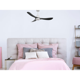 Ventilador de techo Modo Invierno/Verano Termostato Dimable Wifi Motor DC Techos Inclinados Mando a Distancia Luz tres tonos Hypersilence Memoria Vendible Shopify (AUTOMATICO) TiomanD132C04LED64452 PURLINE