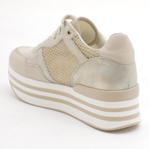 SNEAKERS CHOCOLA' TESSUTO RETE BEIGE