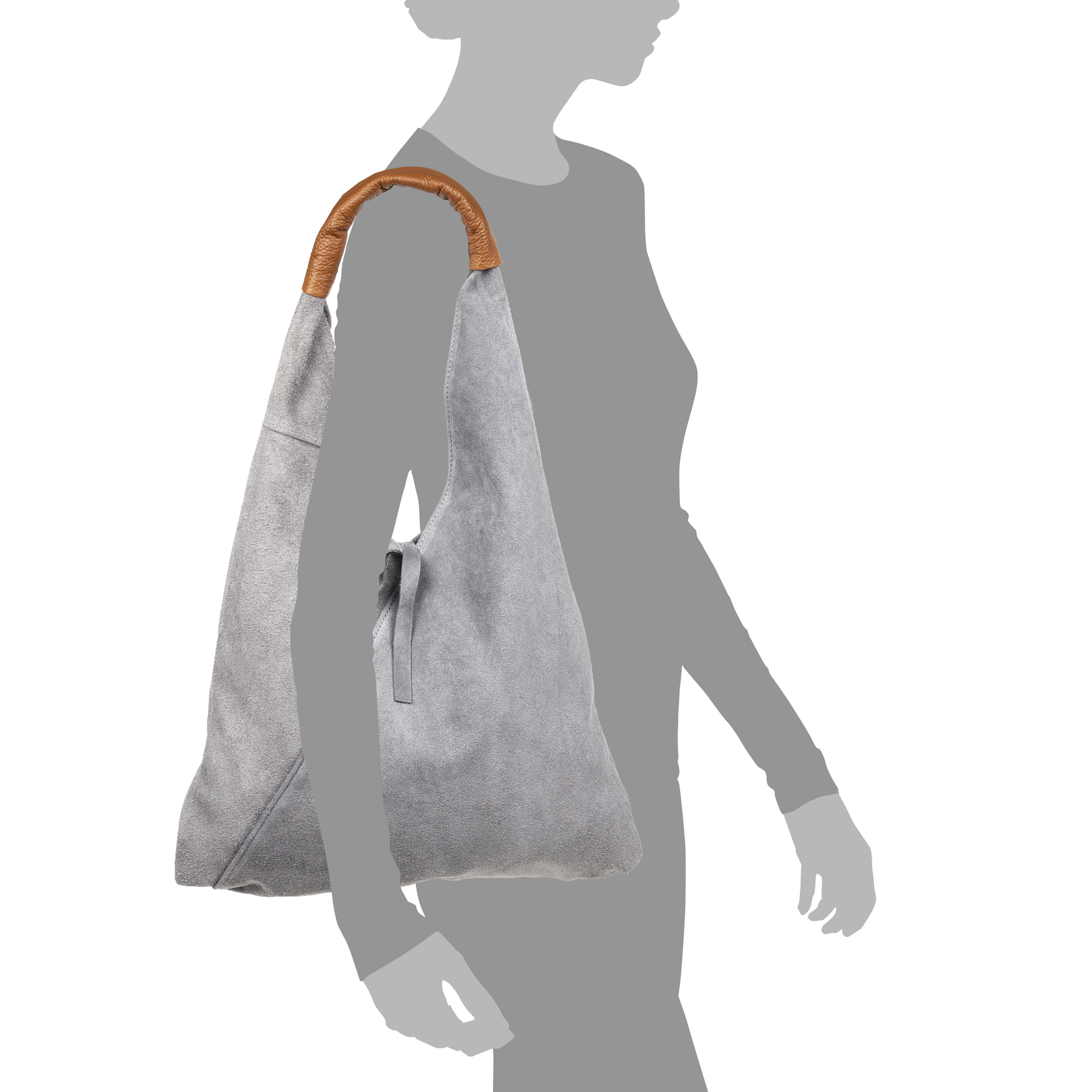 Agnana Borsa Shopper Donna. Pelle autentica Scamosciata e Dollaro.