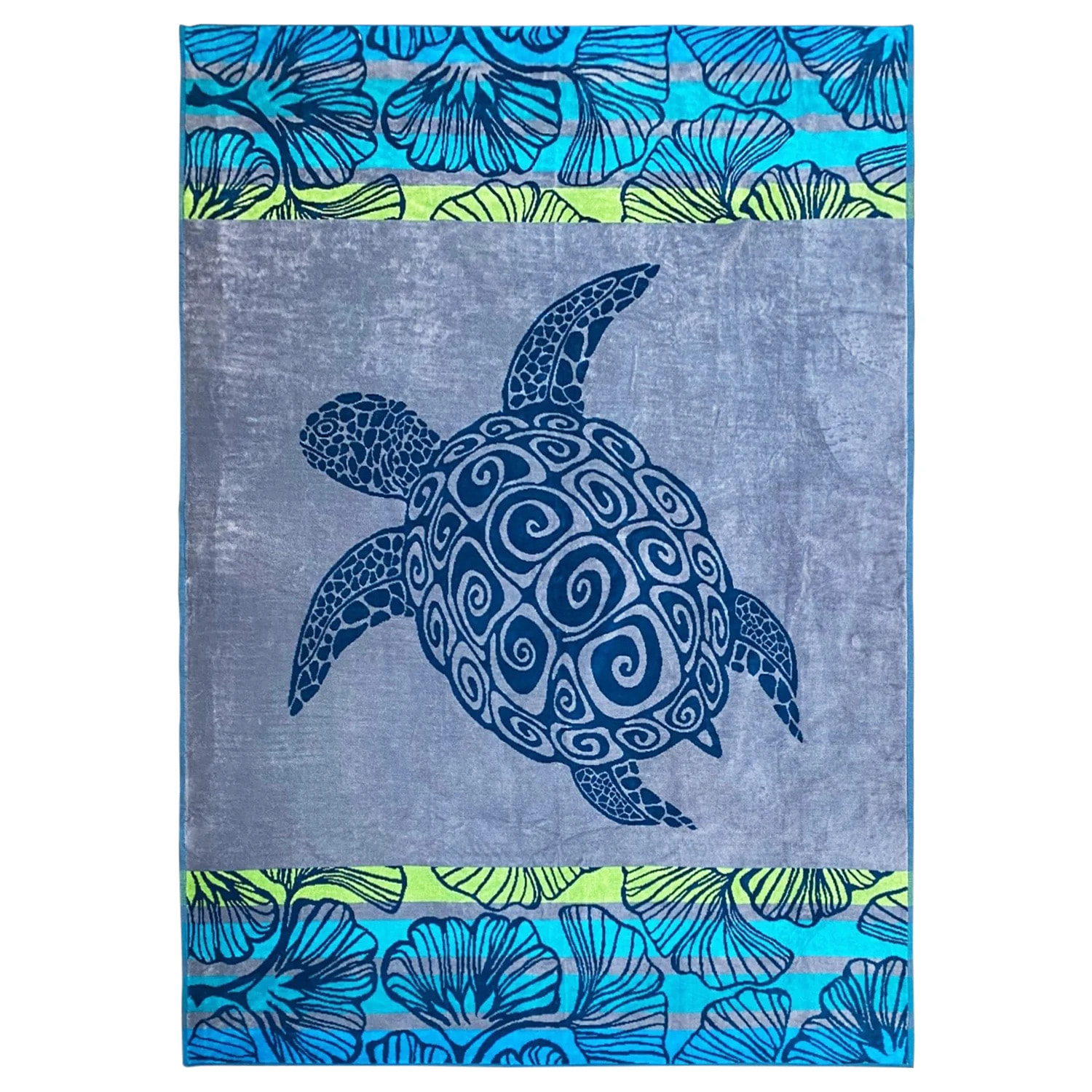 Serviette de plage XL éponge velours Jacquard Bleu 140x180 400g/m² - Camada