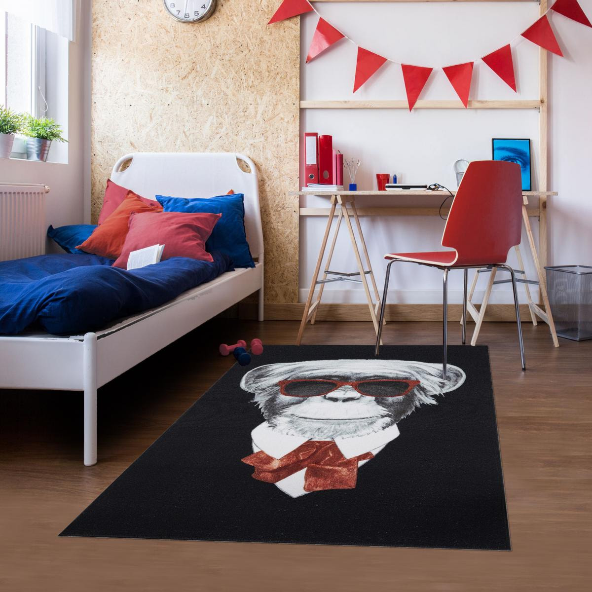 Tapis salon et chambre tissé motif animaux GAFE