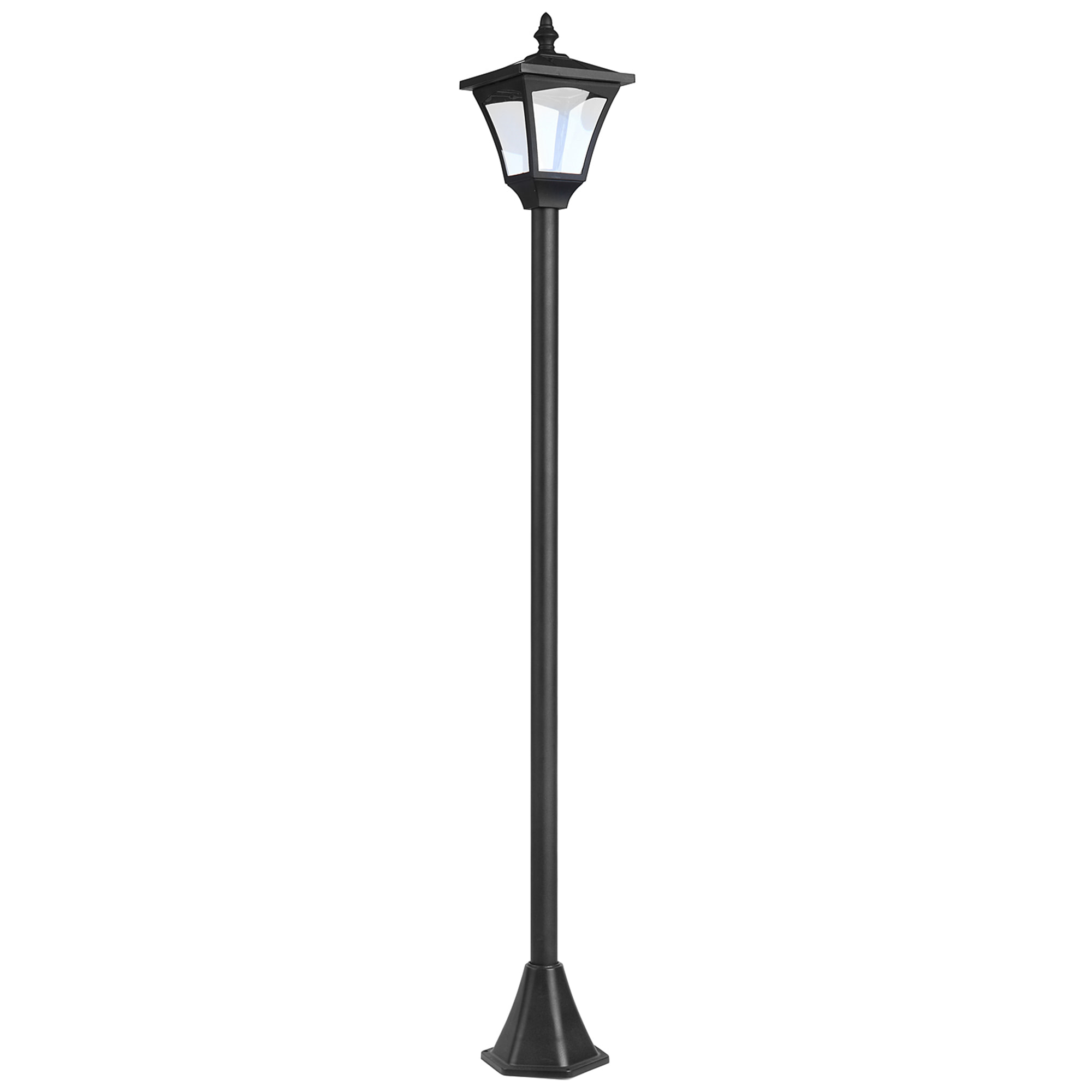 Outsunny Luminaire extérieur solaire lampadaire lanterne classique LED 10 Lm dim. 15L x 15l x 120H cm noir