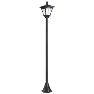 Outsunny Luminaire extérieur solaire lampadaire lanterne classique LED 10 Lm dim. 15L x 15l x 120H cm noir