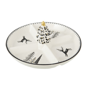 J-Line plateau Dolomie - céramique - blanc/noir