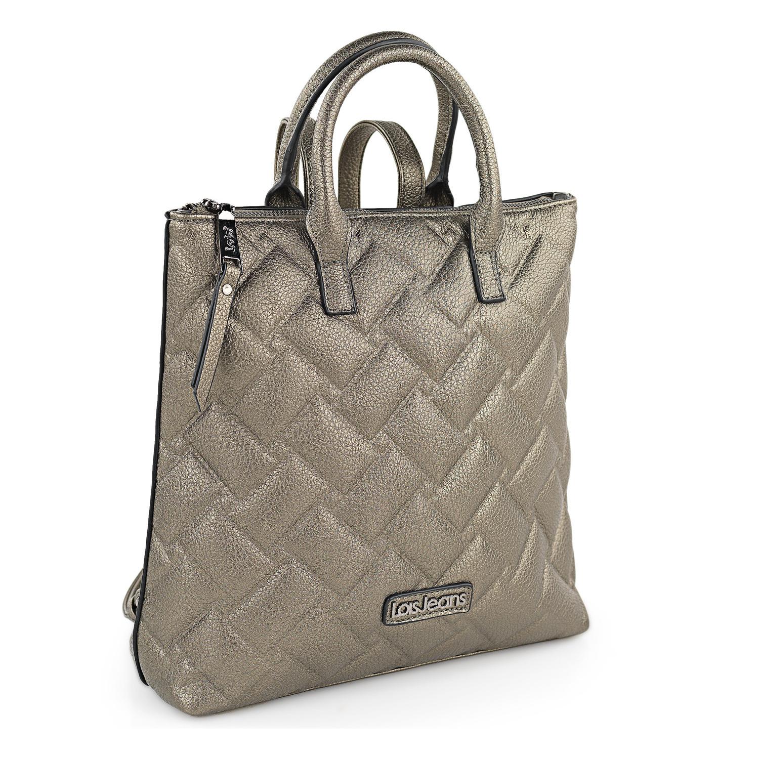 Bolso Mochila Mujer Lois Dewey Plata Oscuro