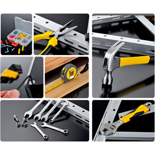 Set di utensili domestici con valigetta di trasporto e 88 pezzi.