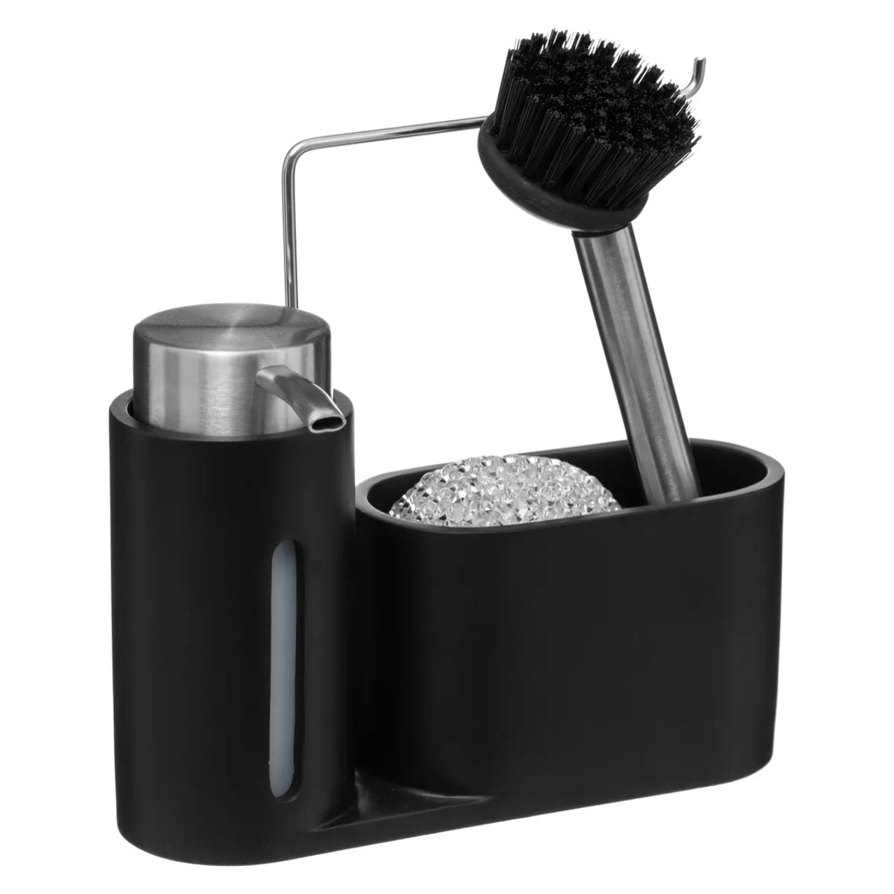 Organiseur évier avec distributeur 150ml noir