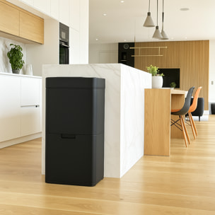 Poubelle automatique tri sélectif NARVIK noir 75L