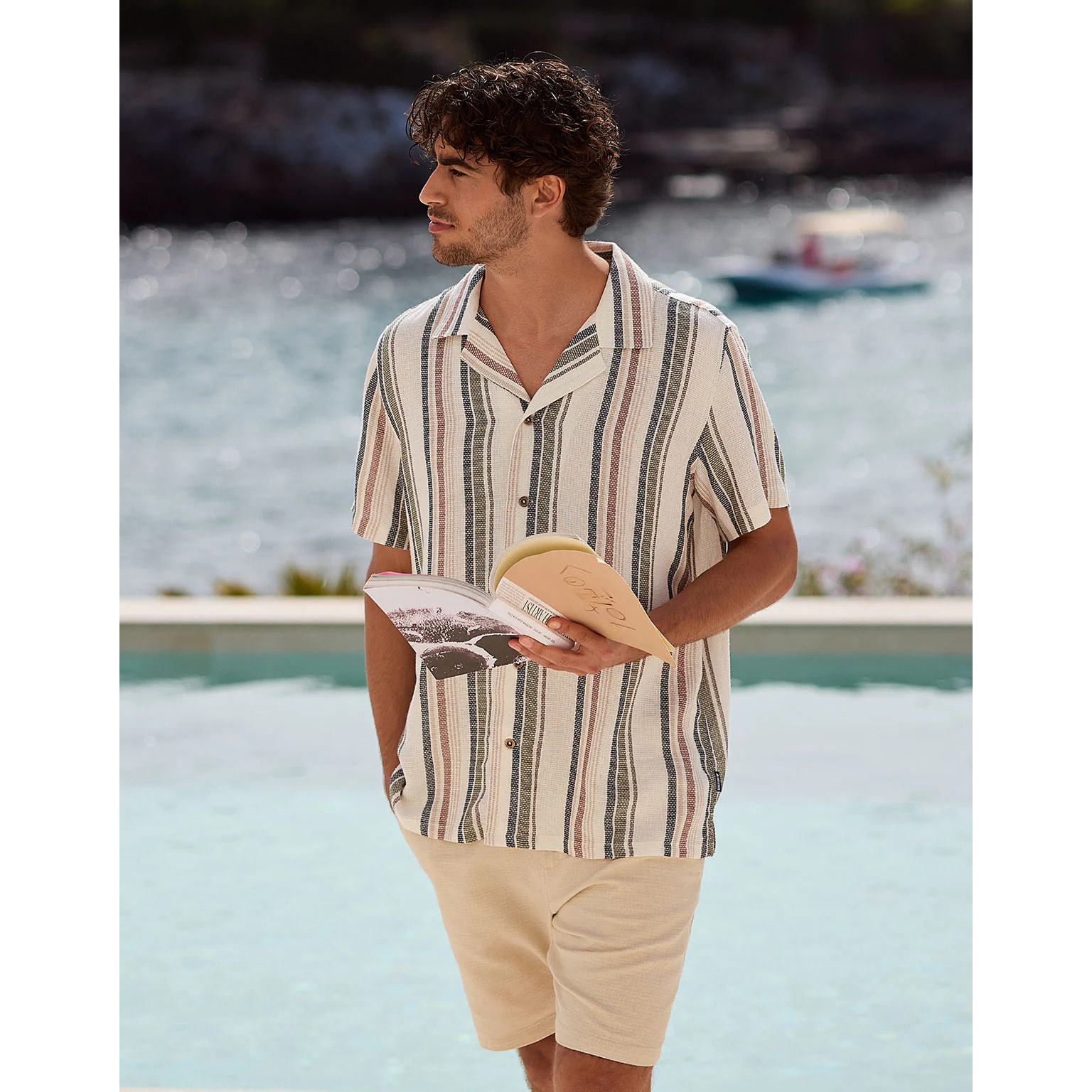 Camisa Manga Corta Beige - Luzum