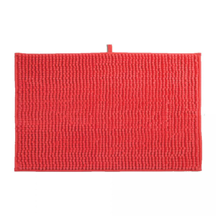 Alfombra de baño MSV ''Chenille'' de microfibra en color rojo 40 x 60 cm