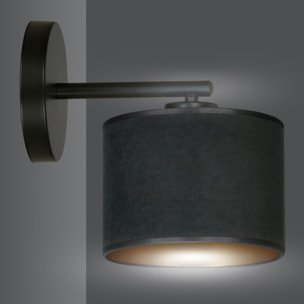 Lampada da parete Hilde in acciaio nero opaco