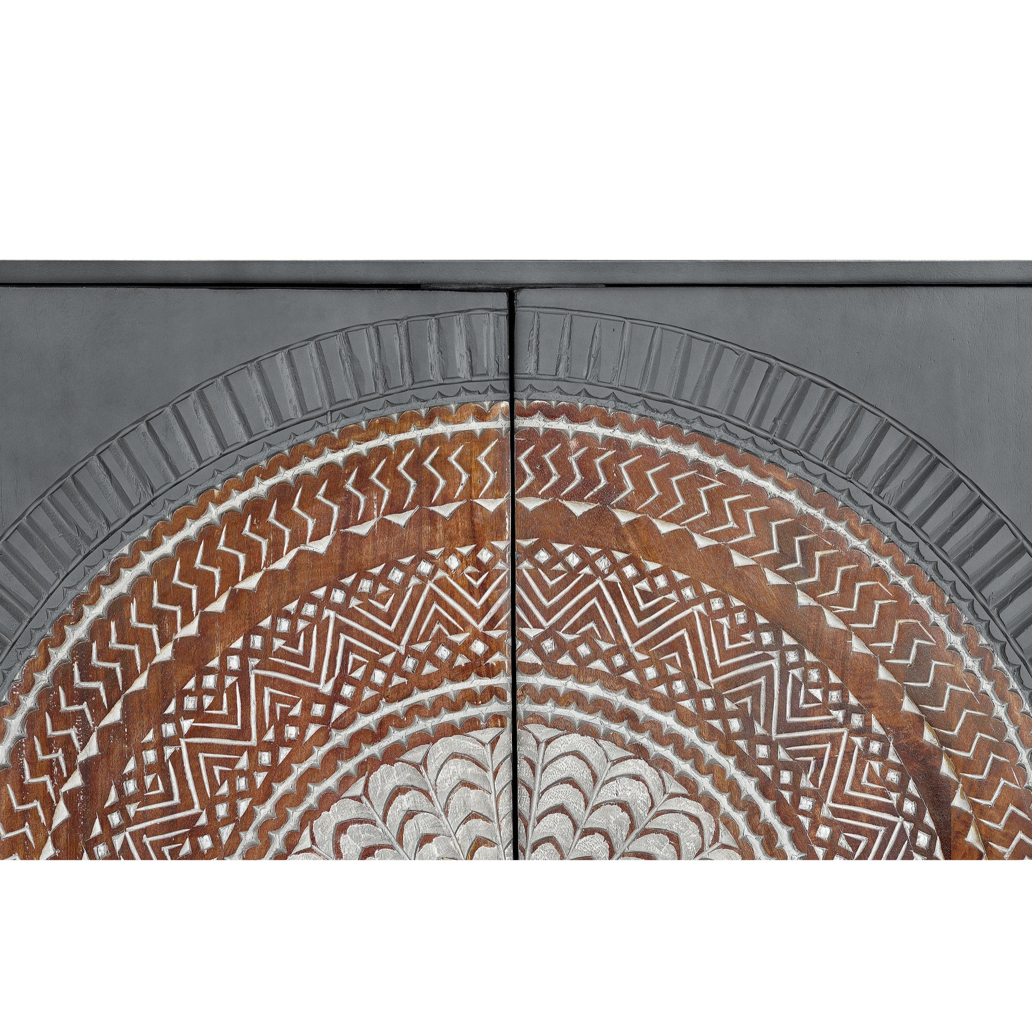 Alacena de Madera de Mango 107 Cm Estilo Étnico Contemporáneo Industrial