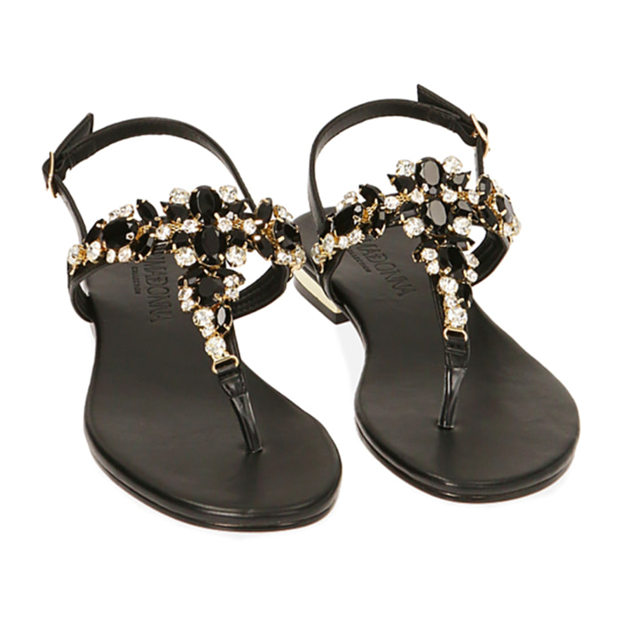 Sandalias planas negras