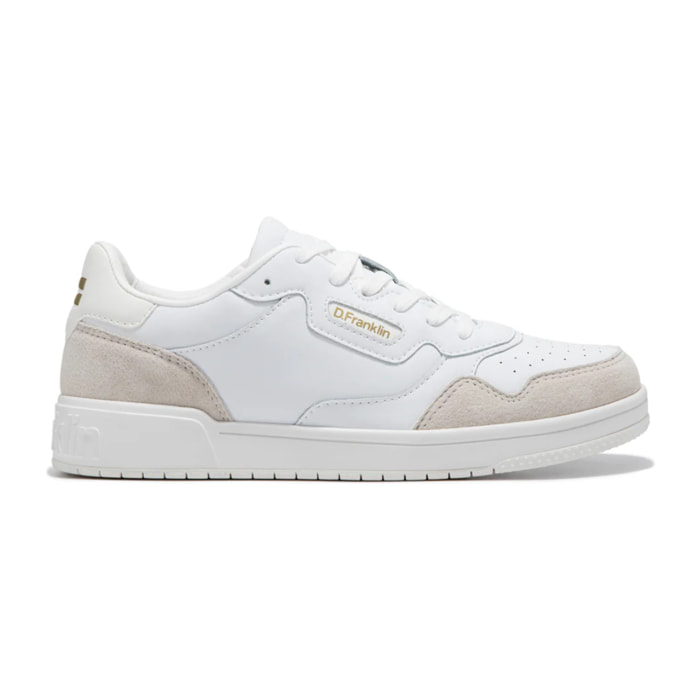 Zapatillas Unisex Casual Court V2 Basic Piel Blanco D.Franklin