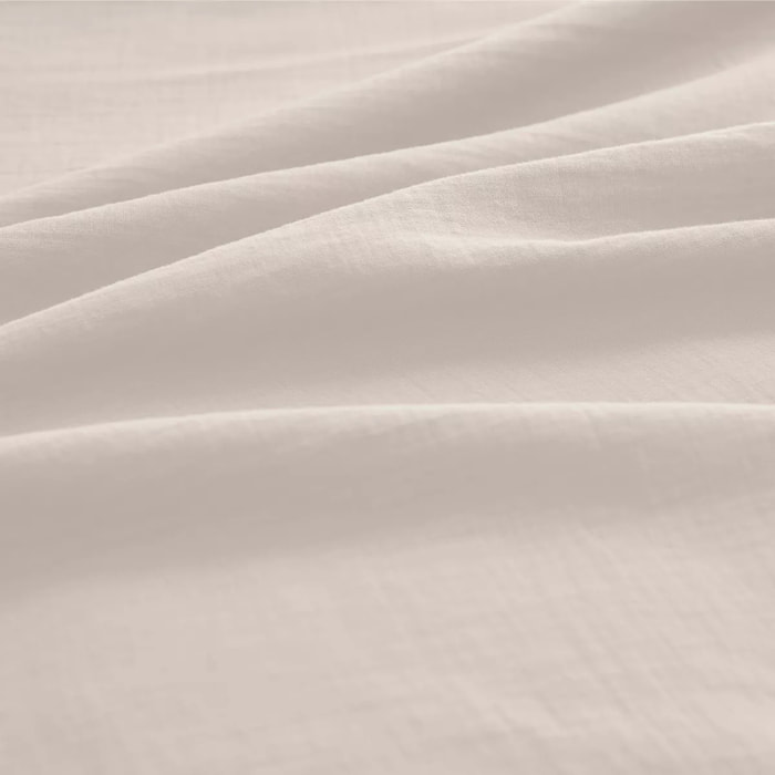Drap housse b30 gaze de coton lavé uni blanc Malia neige