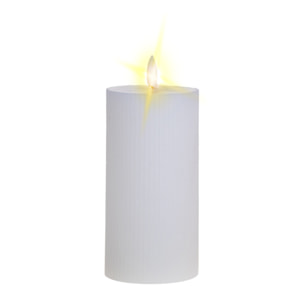 Candela Cera con Led Fiamma - Pezzi 2 - Colore Bianco - 7,5x15Hx7,5cm - Bianchi Dino