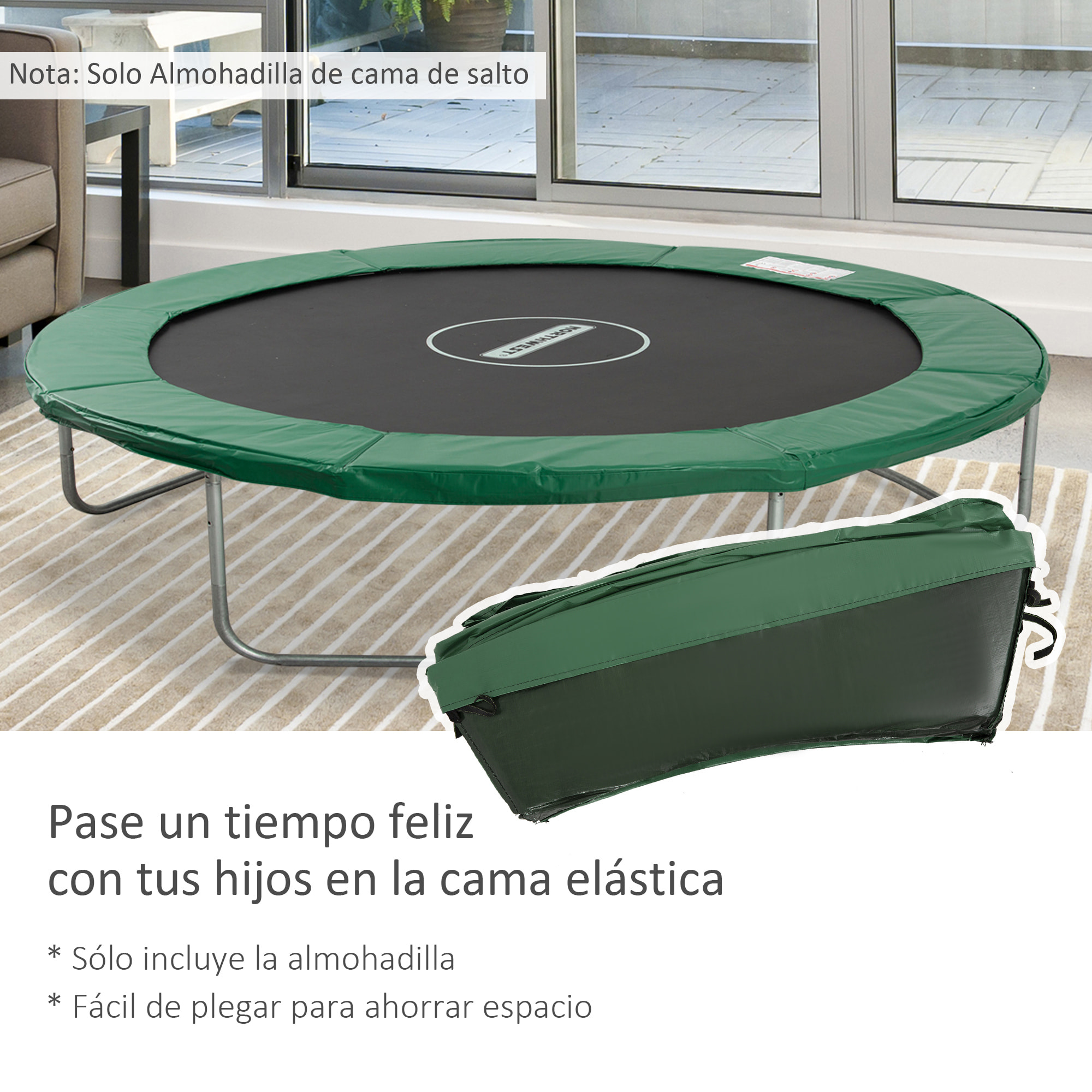 Cubierta de Protección Borde Trampolín PEC EPE Ø305cm Verde