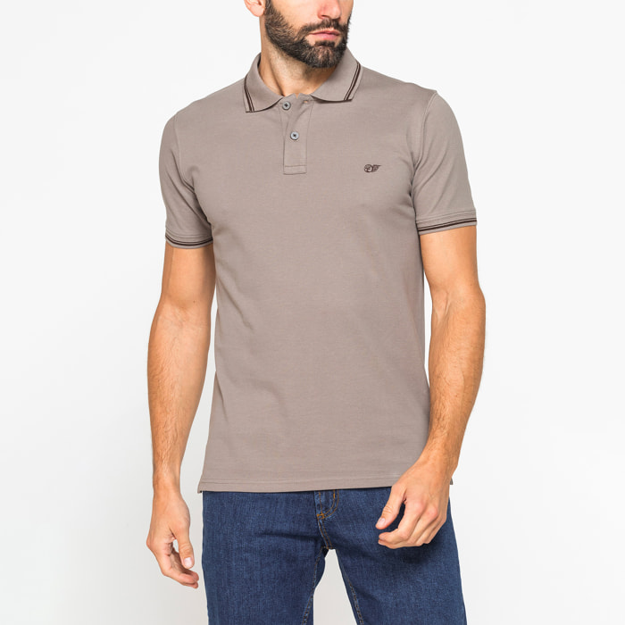 POLO IN PIQUET DI COTONE CON TIPPING A CONTRASTO