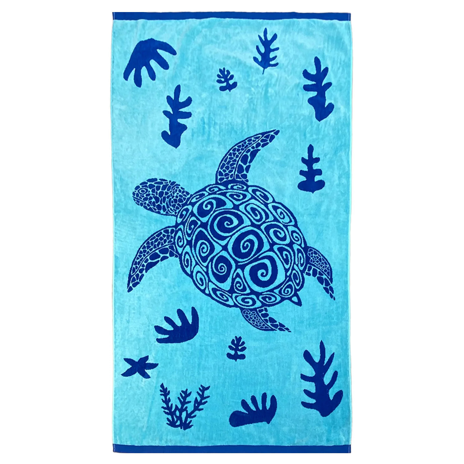 Serviette de plage éponge velours Jacquard - Malari - 90x170cm - 400g/m²